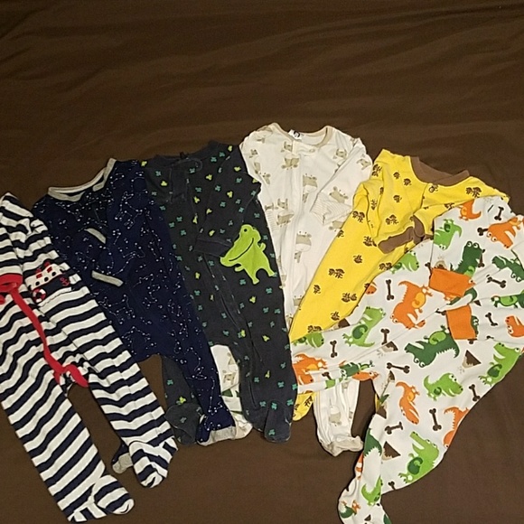 0-6 Month Baby Pajamas Lot of 6 - Picture 1 of 7